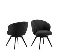 Furniture To Go Darlene Dining Chair with Armrest and Swivel Function in Black - 1