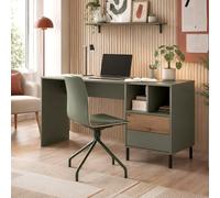 Darwin Desk 2 Drawer in Green/Oak