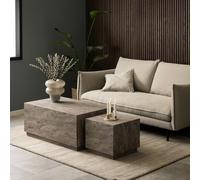 Furniture To Go Dice Coffee Table Set in Grey Marble Effect - 1 - Grey - Grey