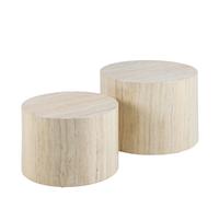 Dice Coffee Table Set in Light Oak, none