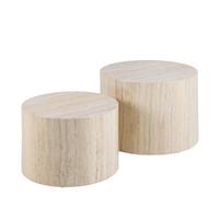 Dice Coffee Table Set in Light Oak, none