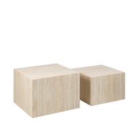 Dice Coffee Table Set in Light Oak, none