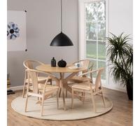 I_Duncan Round Dining Table in White Oak, none