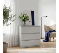 Edmore 3 Drawer Chest in Light Grey - Standard - Light Grey - Manufactured Wood