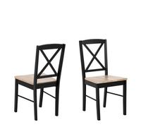 Furniture To Go Elvira Dining Chair In Black And Oak Set Of 2