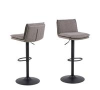 Furniture To Go Flynn Swivel Bar Stool With Height Adjustable Function In Light Grey-Brown.