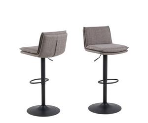 Furniture To Go Flynn Swivel Bar Stool With Height Adjustable Function In Light Grey-Brown.