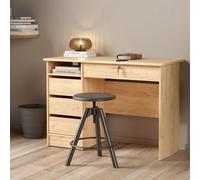 Function Plus Desk (3Plus1) Drawer, Jackson Hickory Oak, Handle-Free Design, none