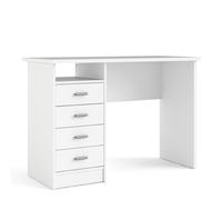 Furniture To Go Function Plus 4 Drawer Desk In White, White