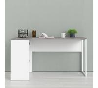 Function Plus Corner Desk with 2 Drawers, White Grey