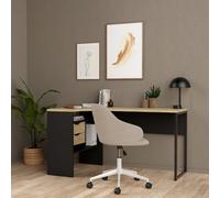 Furniture To Go Function Plus Corner Desk With 2 Drawers In Black And Oak (W) 145.1 X (H) 76.8 X (D) 81Cm