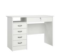 Furniture To Go Function Plus Desk 5 Drawers In White, White
