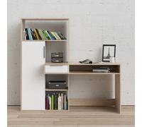 Furniture To Go Function Plus Desk White And Oak With Drawer And Cupboard (W) 162.8 X (H) 155.4 X (D) 60.35Cm