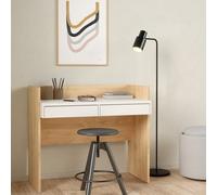 Function Plus Desk 2 Drawers In Jackson Hickory and White, none