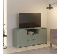 Furniture To Go Ganymede Tv Unit With Open Shelf, Drawer And 2 Doors In Sage Green