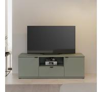 Furniture To Go Ganymede Wide Tv Unit With Open Shelf And 2 Doors In Sage Green