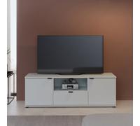 Furniture To Go Ganymede Wide Tv Unit With Open Shelf, Drawer And 2 Doors In Light Grey