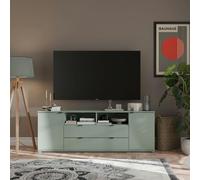 Furniture To Go Ganymede Wide TV Unit with Open Shelving, 2 Drawers & 2 Doors in Sage Green - W 179.5 X H 63.1 X D 41.3cm - 1 - Manufactured Wood