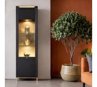 Furniture To Go Genoa 1 Door Display Cabinet - Black & Gold