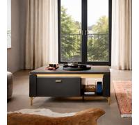 Genoa Coffee Table 1 Drawer in Black Matt/Gold