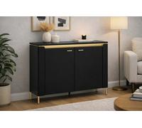 Furniture To Go Genoa 2 Door Sideboard - Black Matt/Gold