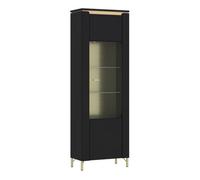 Furniture To Go Genoa Vitrin 1 Door In Black Matt/gold