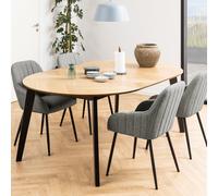 Furniture To Go Georgetown Round Dining Table In Oak & Black