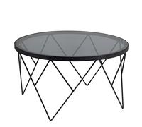 Furniture To Go Halstow Coffee Table In Black With Smoked Glass Top