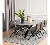 Furniture To Go Heaven Dining Table With Ceramic Grey Top (L) 200Cm Seats Up To 6