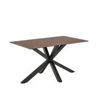 Furniture To Go Heaven Dining Table with Ceramic Rusty Brown Top 135cm - Black - No - Brown