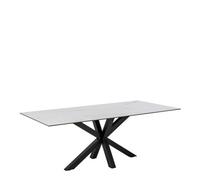 Heaven Modern Rectangular Dining Table with Ceramic Top, White
