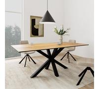 Furniture To Go Heaven Dining Table With Wild Oak Ceramic Glass Top In Black 200X100Cm