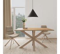 Furniture To Go Heaven Dining Table With Wild Oak Ceramic Glass Top In Grey 135X80Cm