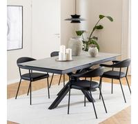 Furniture To Go Heaven Extendable Dining Table With Ceramic Grey Top (L) 240Cm Seats Up To 6