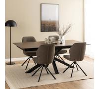 Furniture To Go Heaven Extendable Dining Table With Ceramic Rusty Brown (L) 240Cm Seats Up To 6