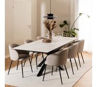 Furniture To Go Heaven Extendable Dining Table With Ceramic White Top (L) 240Cm Seats Up To 6