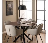 Furniture To Go Heaven Dining Table with Ceramic Rusty Brown Top - Black - No - Brown
