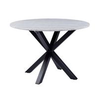 Heaven Round Dining Table with White Polished Marble Top, none