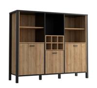 Furniture To Go High Rock Shelf Unit In Matt Black/riviera Oak