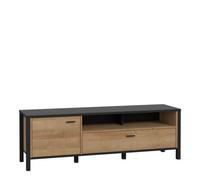 Furniture To Go High Rock Tv Unit In Matt Black/riviera Oak