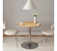 Furniture To Go Ibiza Round Café Table In Matt Oak With Chrome Base
