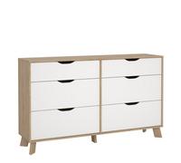Furniture To Go Ikast 6 Drawers Double Dresser In Jackson Hickory And White