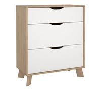 Furniture To Go Ikast Chest 3 Drawers In Jackson Hickory And White