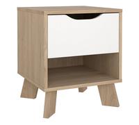 Furniture To Go Ikast Nightstand 1 Drawer In Jackson Hickory And White