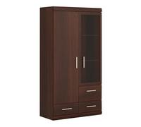 Imperial 2 Door 3 Drawer Glazed Display Cabinet - Mahogany