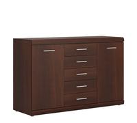 Furniture To Go Imperial 2 Door 5 Drawer Sideboard In Dark Mahogany Melamine