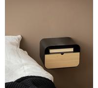 Furniture To Go Joliet Wallmounted Bedside Table In Black And Bamboo