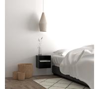 Furniture To Go Joliet 1 Drawer Wallmounted Bedside Table in Matt Black - Black - Manufactured wood - 1