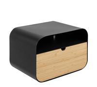 Furniture To Go Joliet Wallmounted Bedside Table in Black and Bamboo - Black - Manufactured wood - 1