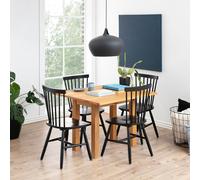 Furniture To Go Kenley Oak Dining Table & 4 Black Chairs